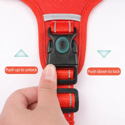Medium Dog No-Pull Vest Harness, Comfortable and Durable Oxford Fabric with Control Handle and Reflective Strips for Outdoor Walking and Training